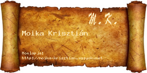 Moika Krisztián névjegykártya